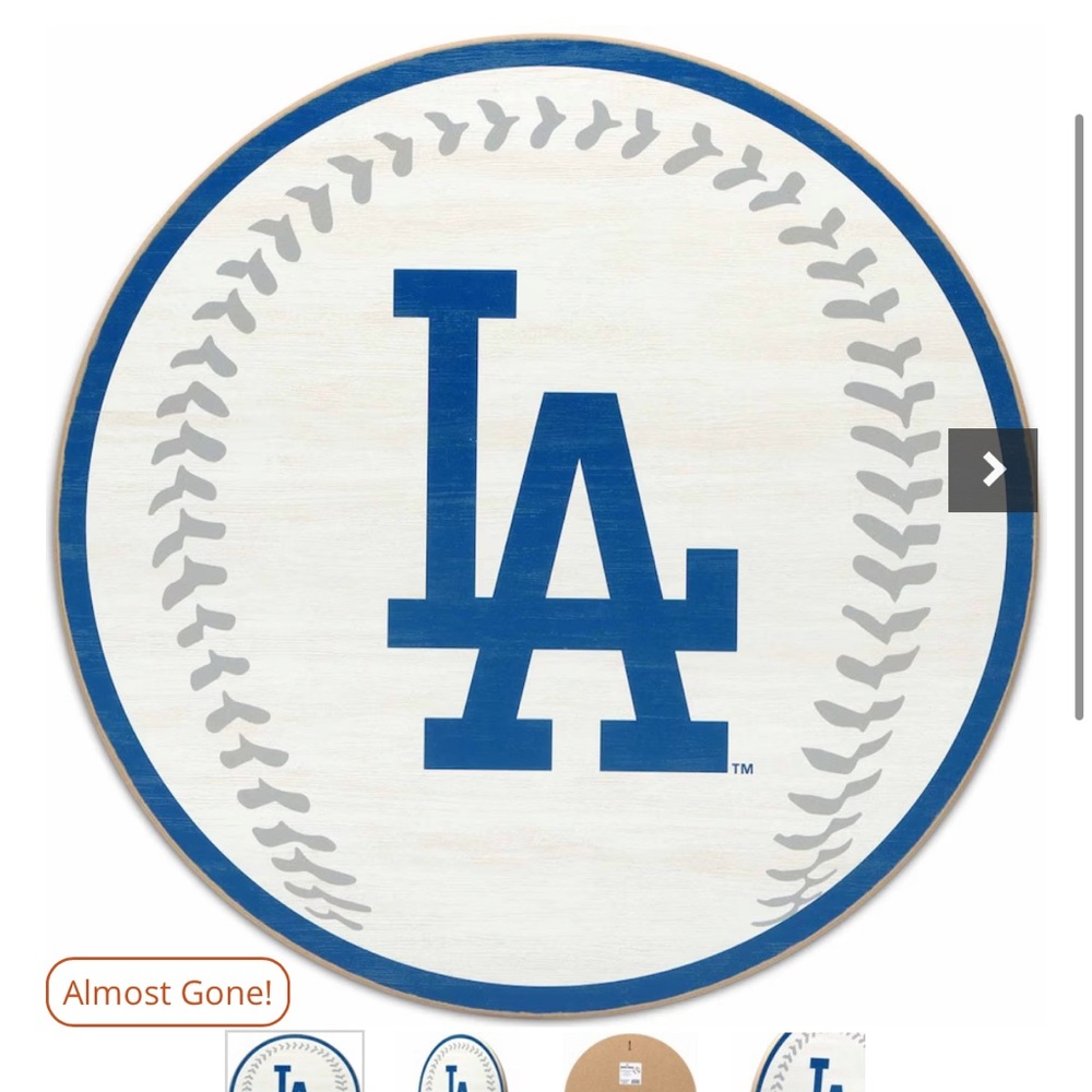 LA Dodgers wood sign. Used once for a backdrop